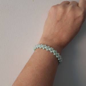 Turquoise and silver tennis bracelet